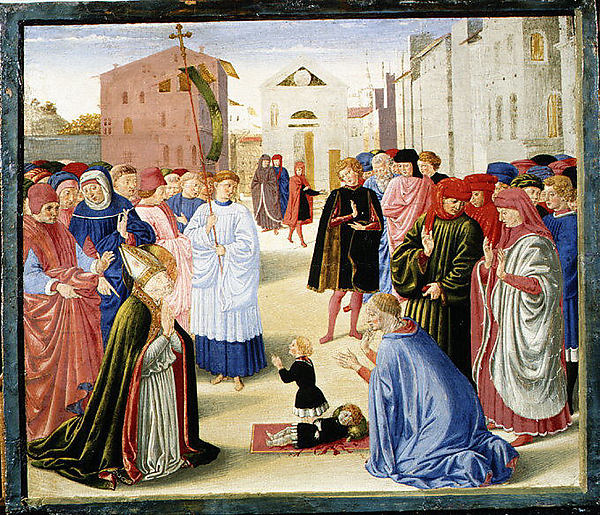 Benozzo Gozzoli:Saint Zenobius Resuscitating a Dead Child -16x12"(A3) Poster