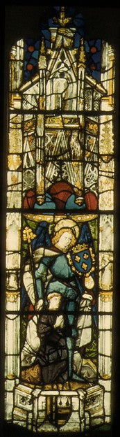Saint Michael and a Donor late 15th cent,  Poster Print Wall Art