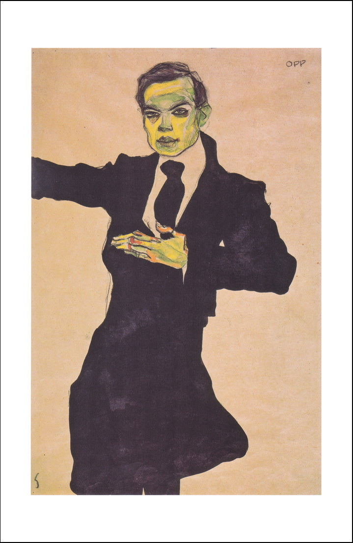  _-_-_ 1910 by Egon Schiele, 12x8" (A4) Poster Print Der_Maler_Max_Oppenheimer _