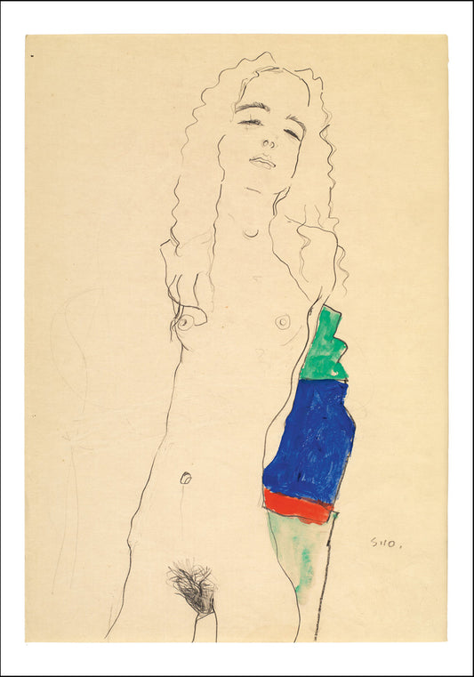 _Stehender_weiblicher_Akt by Egon Schiele, 12x8" (A4) Poster Print