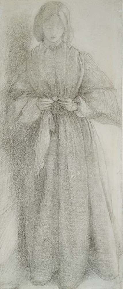 Elizabeth Siddal, 1854 by Dante Gabriel Rossetti, English Pre-Raphaelite Painter,16x12"(A3) Poster Print