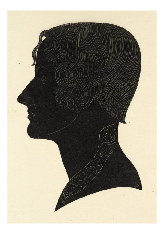 Bust of Woman, vintage art by Eric Gill, 12x8"(A4) Poster Print