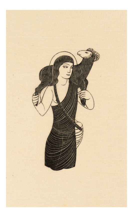 The Good Shepherd, 1927, vintage art by Eric Gill, 12x8"(A4) Poster Print