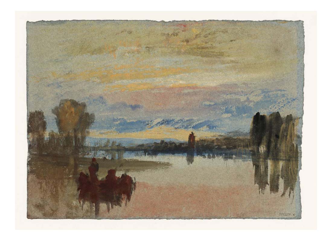 Evening, A Boat on a River with a Distant Tower, 1827 by John Mallord William Turner RA