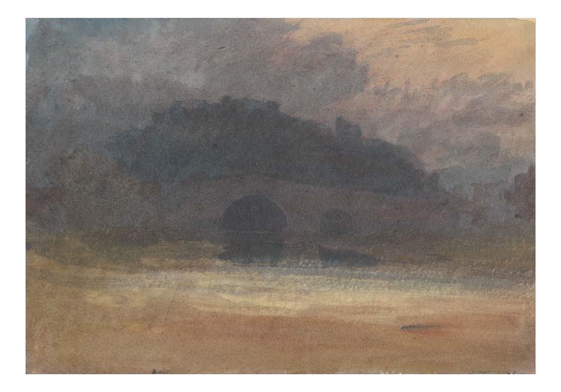 Evening Landscape with Castle and Bridge in Yorkshire, 1798-99 by John Mallord William Turner RA, 12x8"(A4) Poster