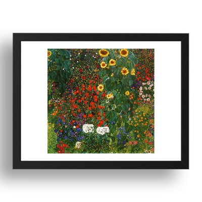 Farm Garden with Sunflowers circa 1907 by Gustav Klimt, 17x13" Frame