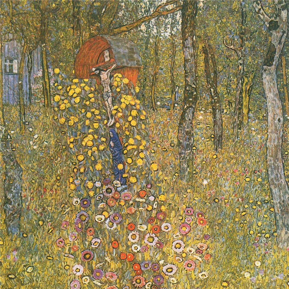 Farm Garden with Crucifix - Gustav Klimt - 1911-1912, A4 Poster Print