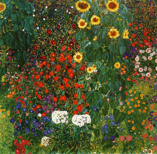 Farm Garden with Sunflowers - Gustav Klimt - circa 1907, A4 Poster Print