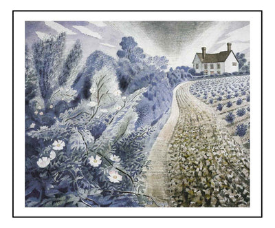 Farm House and Field  by Eric Ravilious, A4 size (8.27 × 11.69 inches) Poster