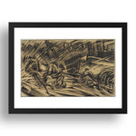 Felix Del Marle: The Endeavor, modernist artwork, A3 Size Reproduction Poster Print in 17x13" Black Frame