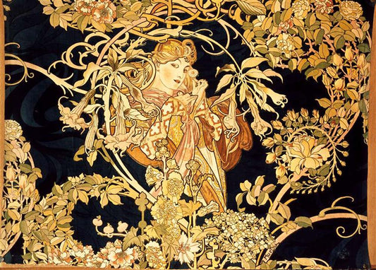 Femme à la marguerite, Mucha vintage artwork by Alphonse Mucha, 16x12" (A3 size) poster print
