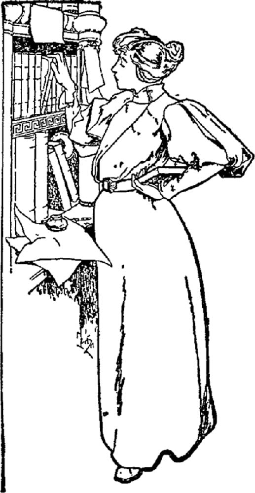 Femme et livres par Mucha vintage artwork by Alphonse Mucha, 16x12" (A3 size) poster print