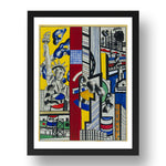 Fernand Leger: Study for Cinematic Mural, Study II, modernist artwork, A3 Size Reproduction Poster Print in 17x13" Black Frame