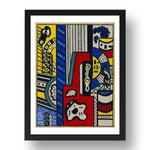 Fernand Leger: Study for Cinematic Mural, Study IV, modernist artwork, A3 Size Reproduction Poster Print in 17x13" Black Frame