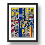 Fernand Leger: Study for Cinematic Mural, Study V, modernist artwork, A3 Size Reproduction Poster Print in 17x13" Black Frame