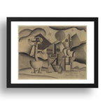 Fernand Leger: The Creation of the World, design for the scenery, modernist artwork, A3 Size Reproduction Poster Print in 17x13" Black Frame