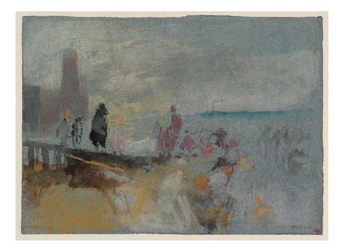 Figures on the Pier, 1830 by John Mallord William Turner RA, 12x8"(A4) Poster