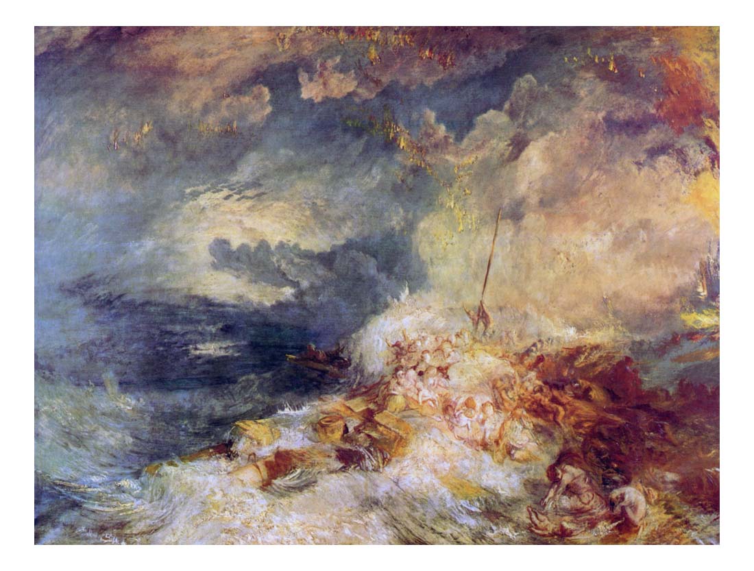 Fire at Sea, 1830 by John Mallord William Turner RA, 12x8"(A4) Poster