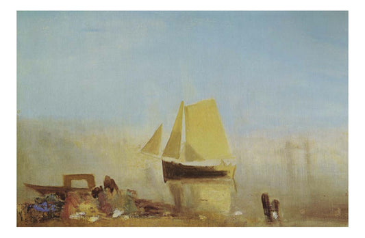Fishing Boat in a Mist, 1828 by John Mallord William Turner RA, 12x8"(A4) Poster
