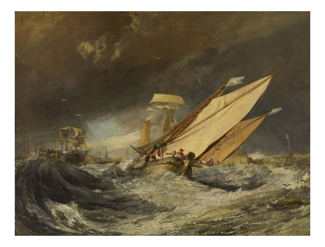 Fishing Boats Entering Calais Harbor, 1803 by John Mallord William Turner RA