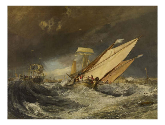 Fishing Boats Entering Calais Harbor, 1803 by John Mallord William Turner RA, 12x8"(A4) Poster