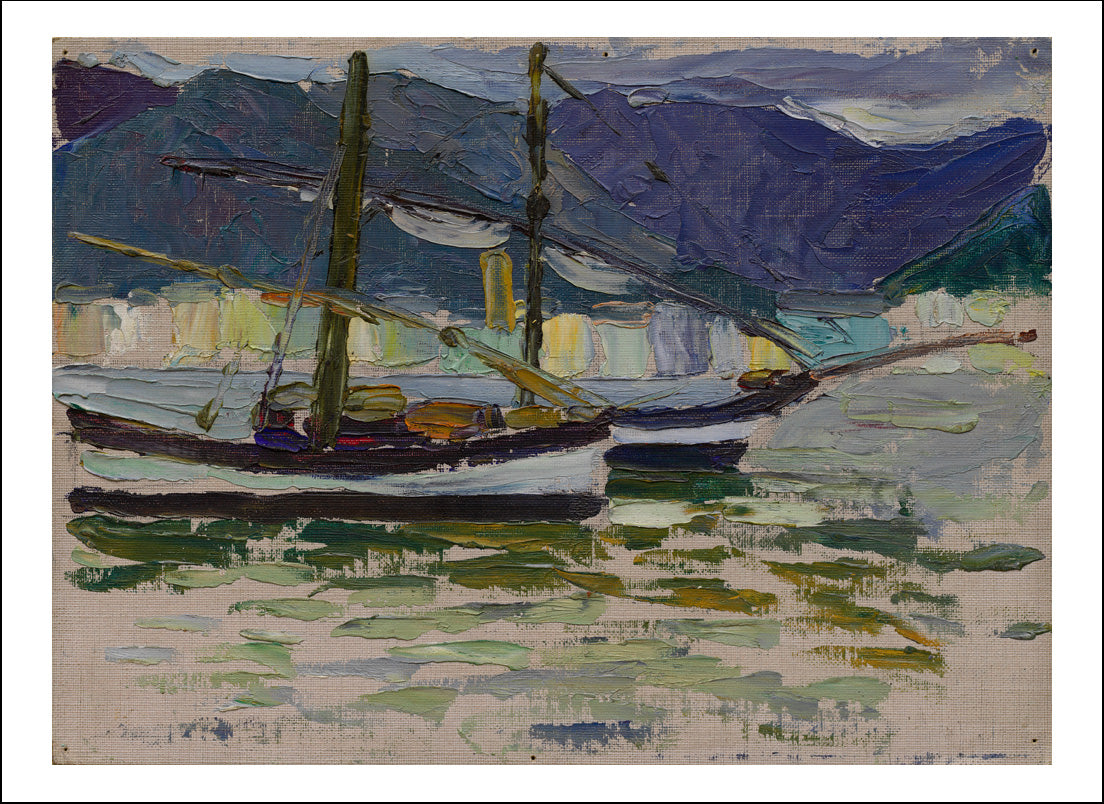 Fishing Boats, Sestri, 1905 by Wassily Kandinsky, 16x12"(A3) Poster Print