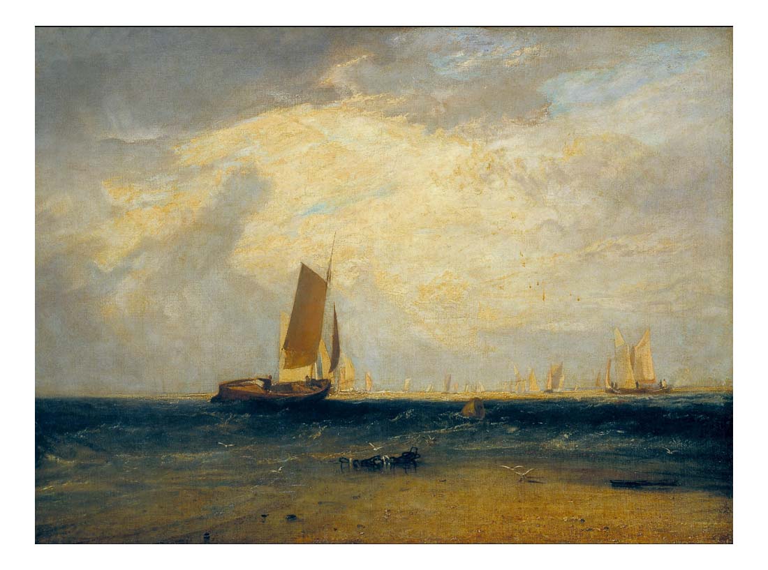 Fishing upon the Blythe-Sand, Tide Setting In, 1809 by John Mallord William Turner RA, 12x8"(A4) Poster