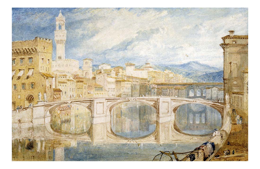 Florence from the Ponte alla Carraia, 1818 by John Mallord William Turner RA, 12x8"(A4) Poster