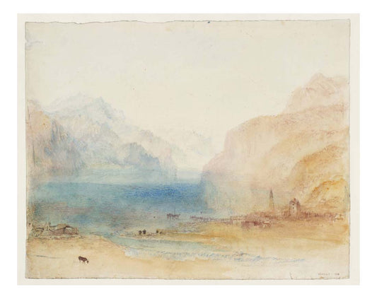 Fluelen, Morning (Looking Towards the Lake of Lucerne), 1844-45 by John Mallord William Turner RA, 12x8"(A4) Poster