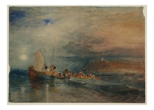 Folkestone from the Sea, 1823-24 by John Mallord William Turner RA, 12x8"(A4) Poster