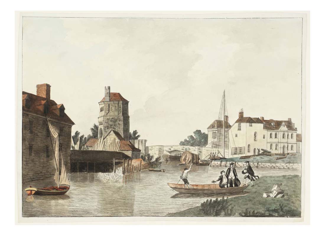 Folly Bridge and Bacon's Tower, Oxford, 1787 by John Mallord William Turner RA, 12x8"(A4) Poster