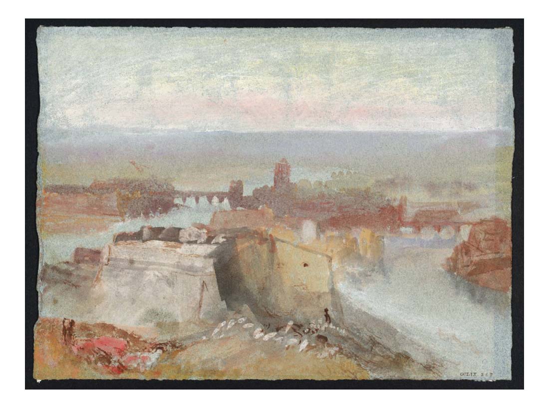 Fortified Town by Riverside (Moselle or Meuse), 1830 by John Mallord William Turner RA