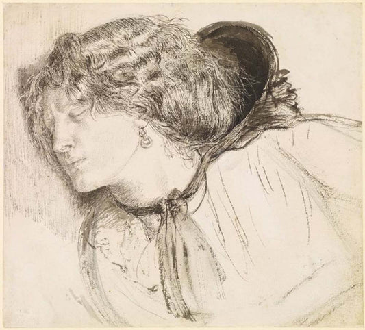 Found -  for the Head of the Girl, 1859-61 by Dante Gabriel Rossetti, English Pre-Raphaelite Painter,16x12"(A3) Poster Print