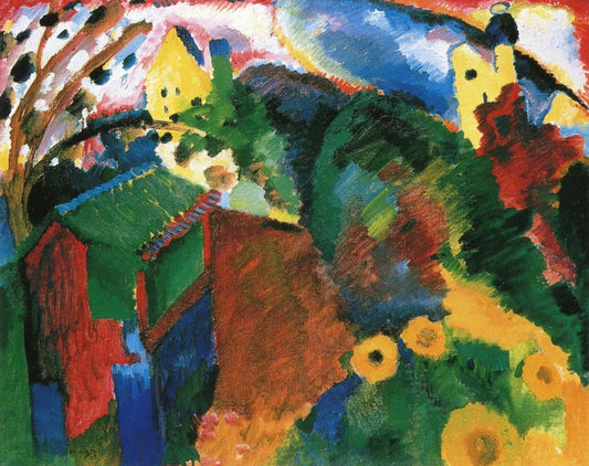 Garden in Murnau - Wassily Kandinsky -1910 by Wassily Kandinsky, 16x12"(A3) Poster Print