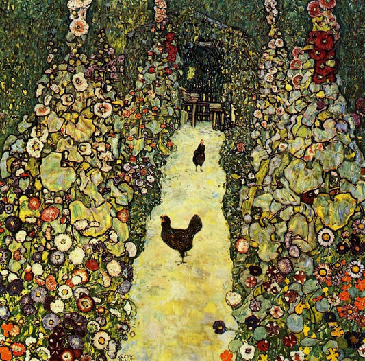 Garden with Roosters - Gustav Klimt - 1917, A4 Poster Print