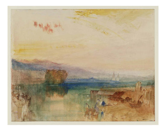 Geneva, the Jura Mountains and Isle Rousseau, Sunset, 1841 by John Mallord William Turner RA, 12x8"(A4) Poster