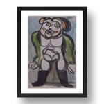 Georges Rouault: Circus Trainer, modernist artwork, A3 Size Reproduction Poster Print in 17x13" Black Frame