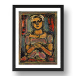 Georges Rouault: Little Peasant Girl, modernist artwork, A3 Size Reproduction Poster Print in 17x13" Black Frame