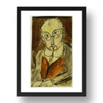 Georges Rouault: Man with Spectacles, modernist artwork, A3 Size Reproduction Poster Print in 17x13" Black Frame