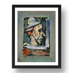 Georges Rouault: Profile of a Clown, modernist artwork, A3 Size Reproduction Poster Print in 17x13" Black Frame