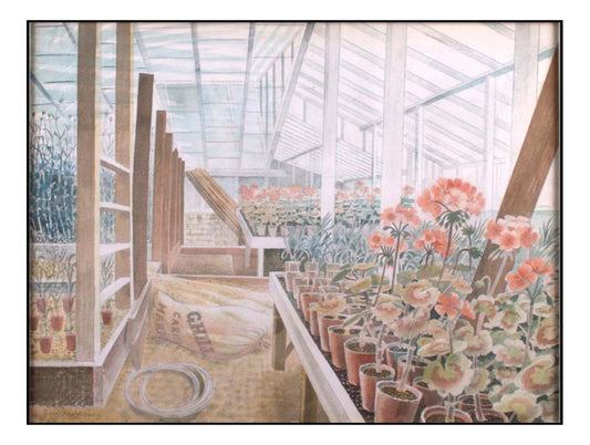 Geraniums and Carnations 1938 Greenhouse by Eric Ravilious - A3 Poster