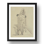 Giorgio de Chirico: The Condottiere, modernist artwork, A3 Size Reproduction Poster Print in 17x13" Black Frame