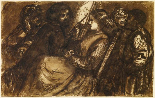 Giorgione Painting, 1853 by Dante Gabriel Rossetti, English Pre-Raphaelite Painter,16x12"(A3) Poster Print