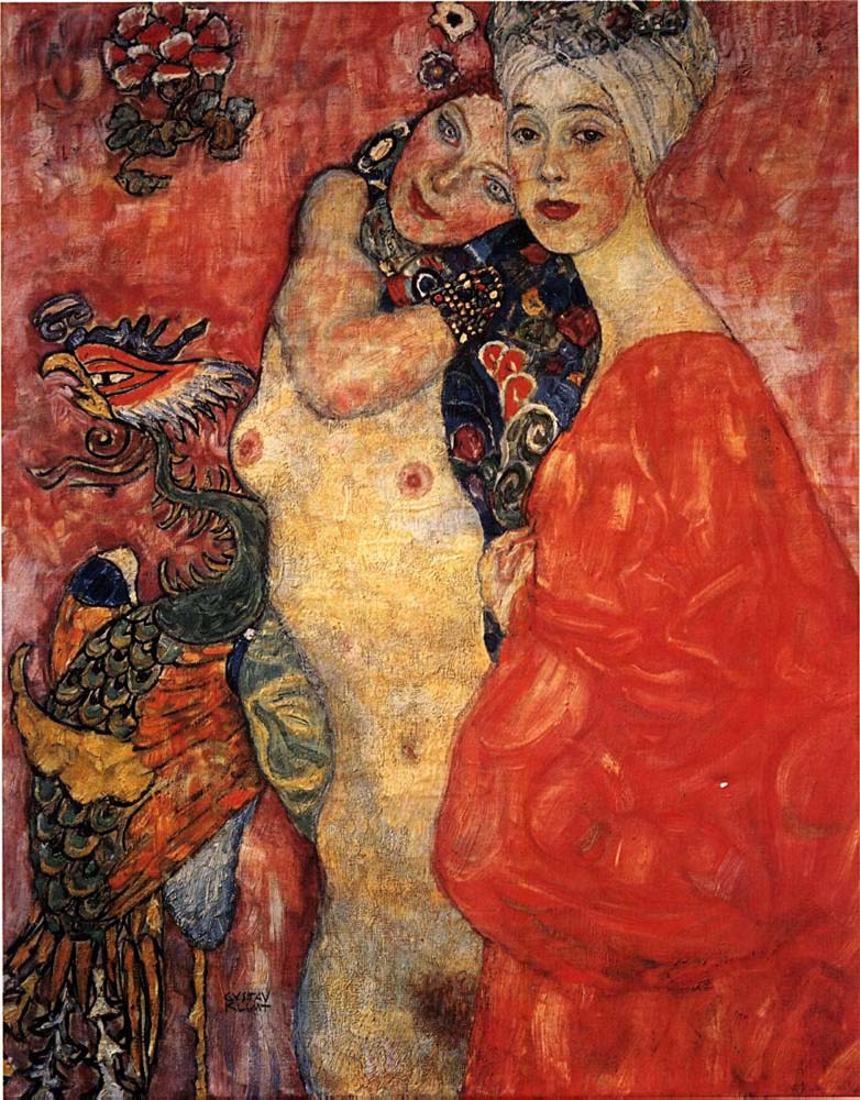 Girl-friends - Gustav Klimt - 1916-1917, A4 Poster Print