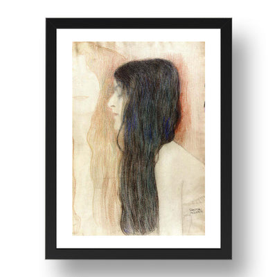 Girl with Long Hair, Nude Veritas 1898 1899 by Gustav Klimt, 17x13" Frame