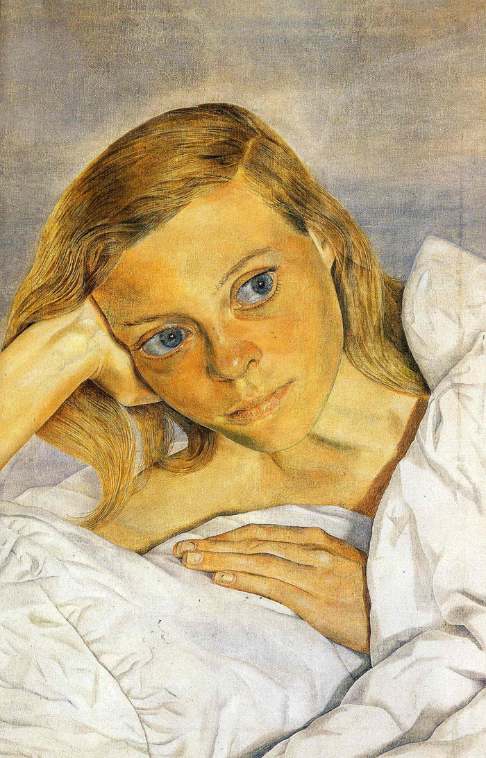 Portrait of a Girl in Bed by Lucian Freud 16x12