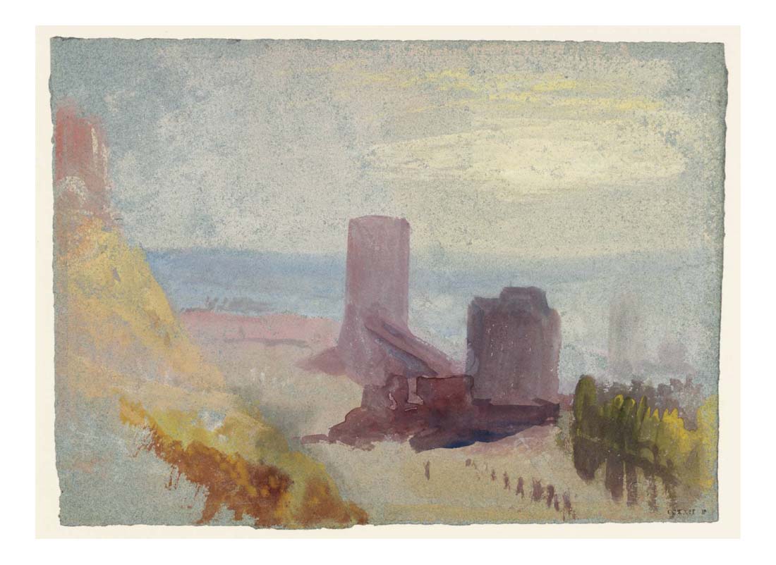 Gisors from inside the Chateau, with the Church of St-Gervais and St-Protais in the Distance, 1833 by John Mallord William Turner RA, 12x8"(A4) Poster