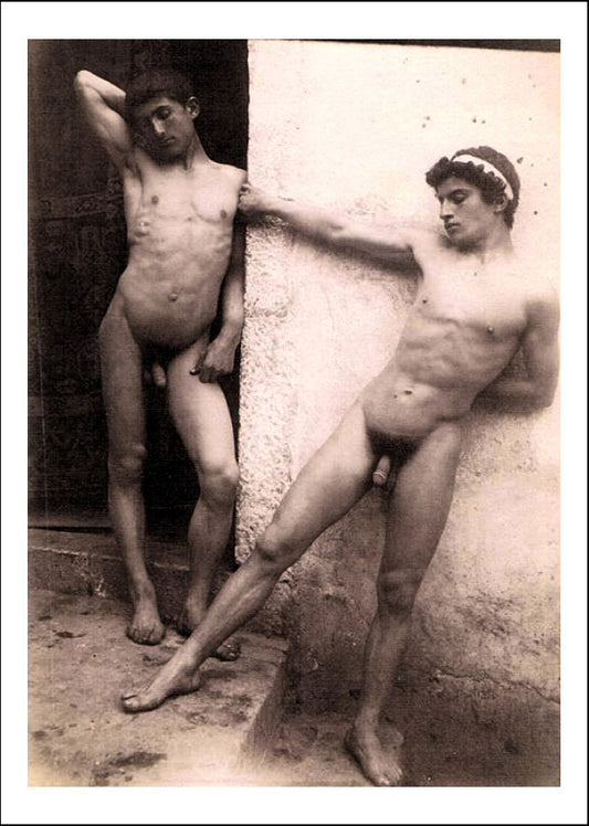 two males by Wilhelm von Gloeden, histoic photo, 16x12" (A3) Poster Print