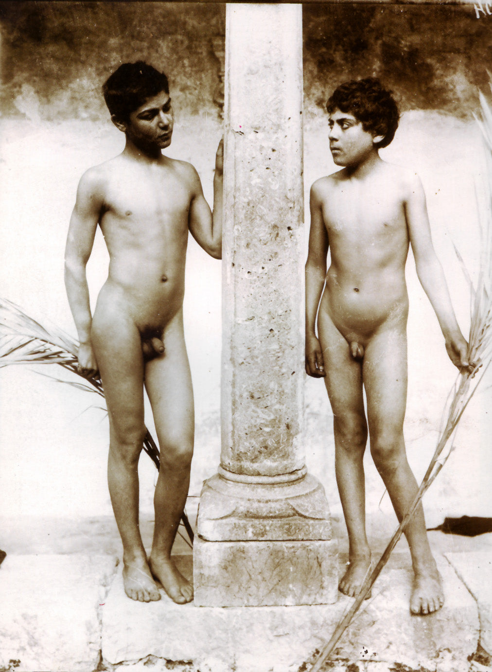 Classic 19th century Italy male nudes image by Wilhelm von Gloeden, 16x12"(A3) Poster