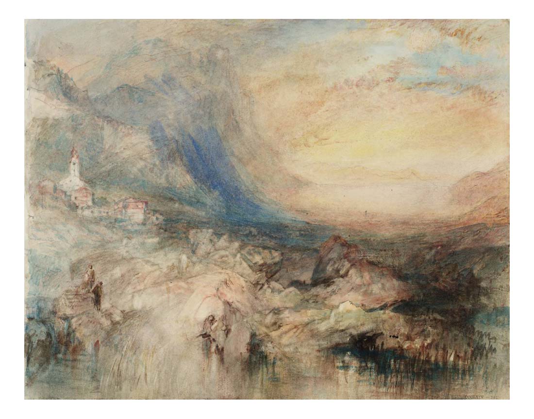 Goldau, with the Lake of Zug in the Distance, 1842-43 by John Mallord William Turner RA, 12x8"(A4) Poster